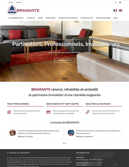 Site responsive premium Groupe Bramante