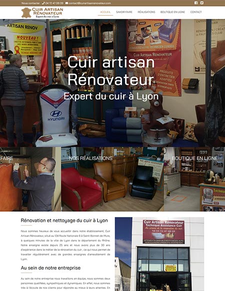 Site vitrine standard Cuir Artisan Rénovateur