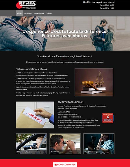 refonte site vitrine Détectives Privé