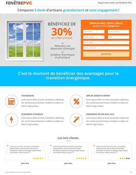 Landing page Fenêtre PVC