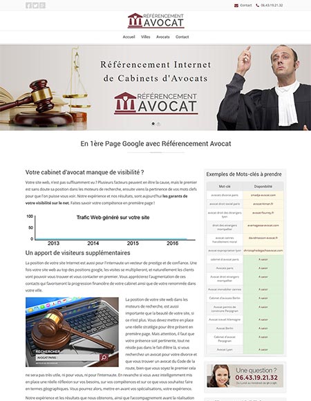 Site vitrine premium Référencement Avocat