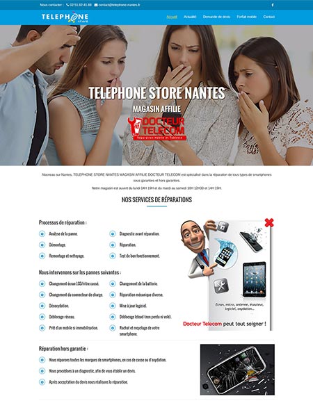 Site vitrine responsive Téléphone Store